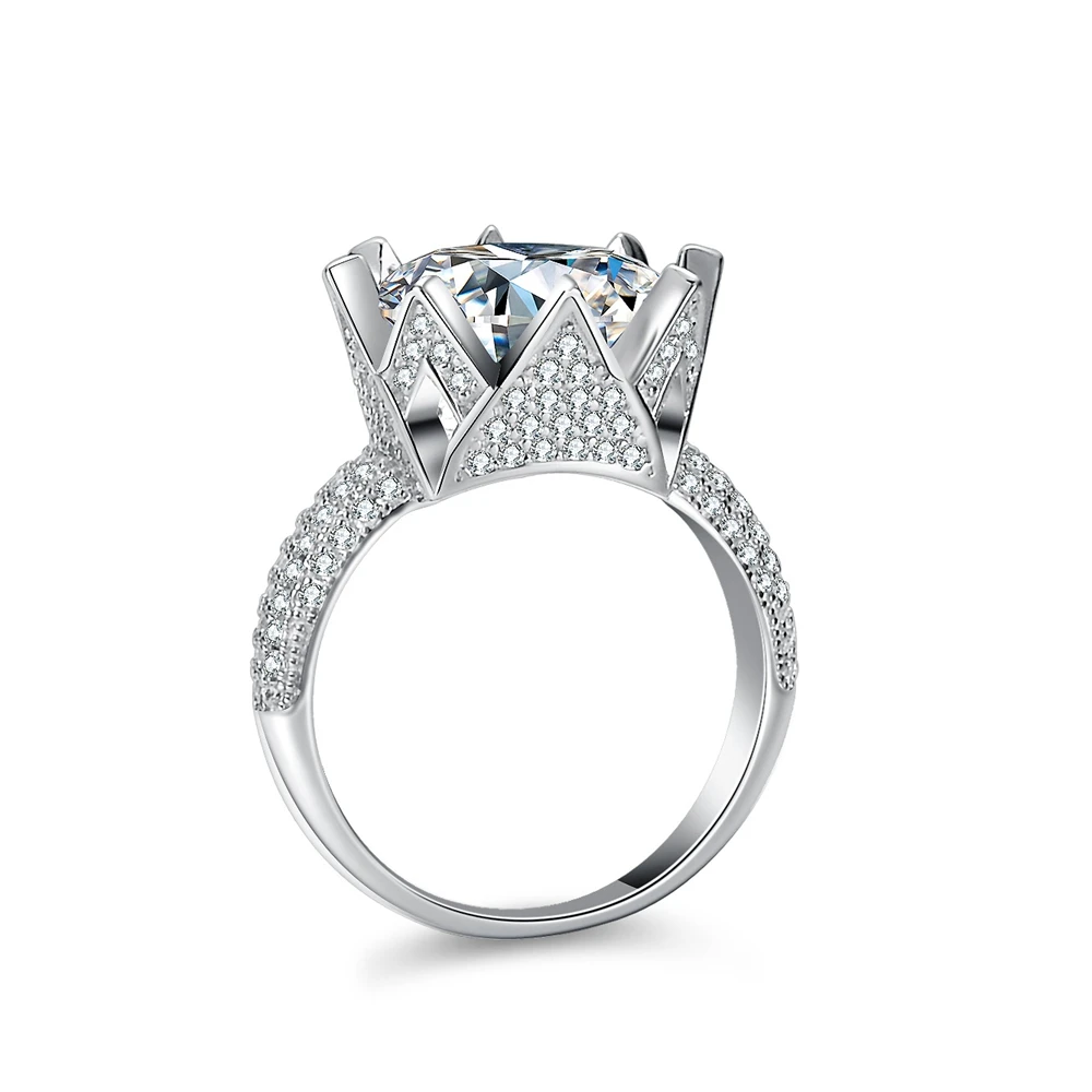 SEMNI Роскошное кольцо с бриллиантом из муассанита 5,0 карат для женщин, мужчин, Стерлингового серебра 925 пробы, Мощная группа, изысканные ювелирные изделия, подарок на День рождения Изображение 1