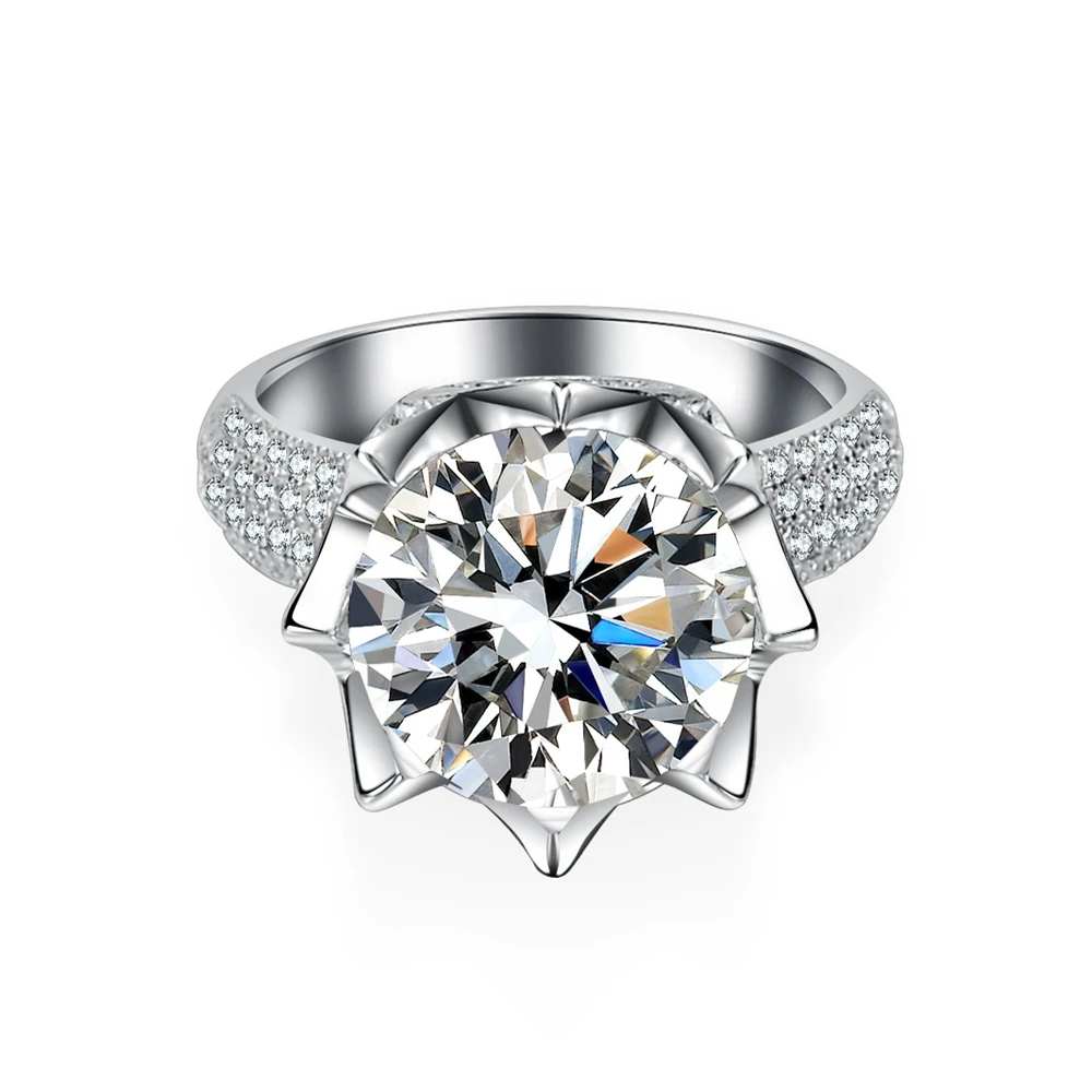 SEMNI Роскошное кольцо с бриллиантом из муассанита 5,0 карат для женщин, мужчин, Стерлингового серебра 925 пробы, Мощная группа, изысканные ювелирные изделия, подарок на День рождения Изображение 5