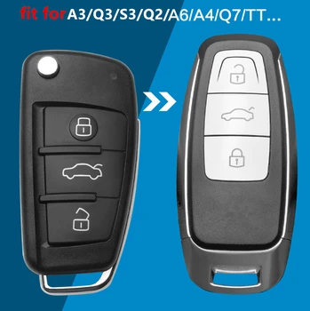 3 Кнопки Автомобиля Модифицированный корпус дистанционного ключа Чехол для дистанционного ключа Автомобиля Audi A3 Q3 S3 Q2 Сменный чехол для смарт-ключа Автомобиля