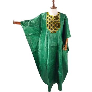 Женское Африканское платье Больших размеров, Платье Bazin Riche С Вышивкой, Длинное платье в пол с шарфом