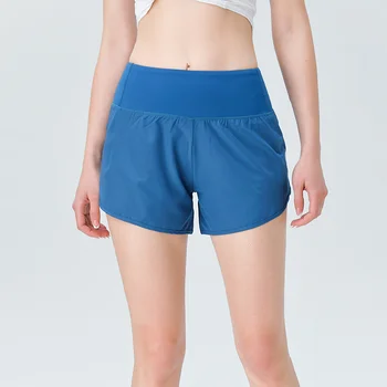 Спортивные шорты для улицы, женские поддельные две пары противоскользящих шорт для марафона, штаны для йоги в тренажерном зале
