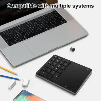 Цифровая клавиатура 2,4 ГГц Беспроводная связь, совместимая с Bluetooth, Двухрежимная сенсорная панель Type-C, клавиатура для зарядки ноутбука, Компьютерные аксессуары